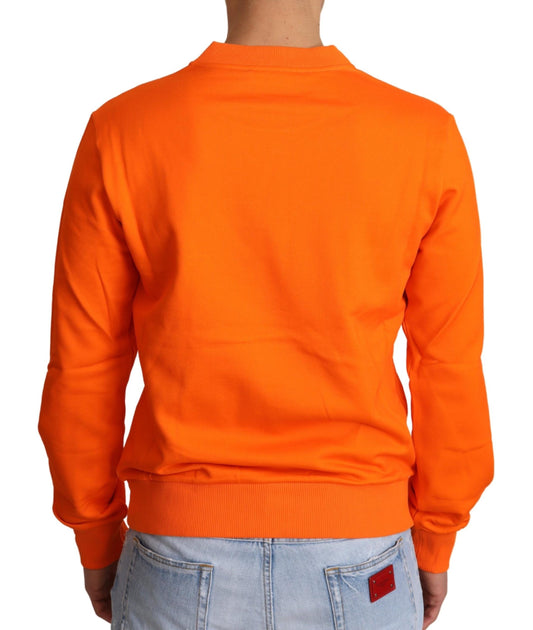Orange King Ceasar Cotton Pullover Sweater-Dolce & Gabbana-LabelTerrace.com