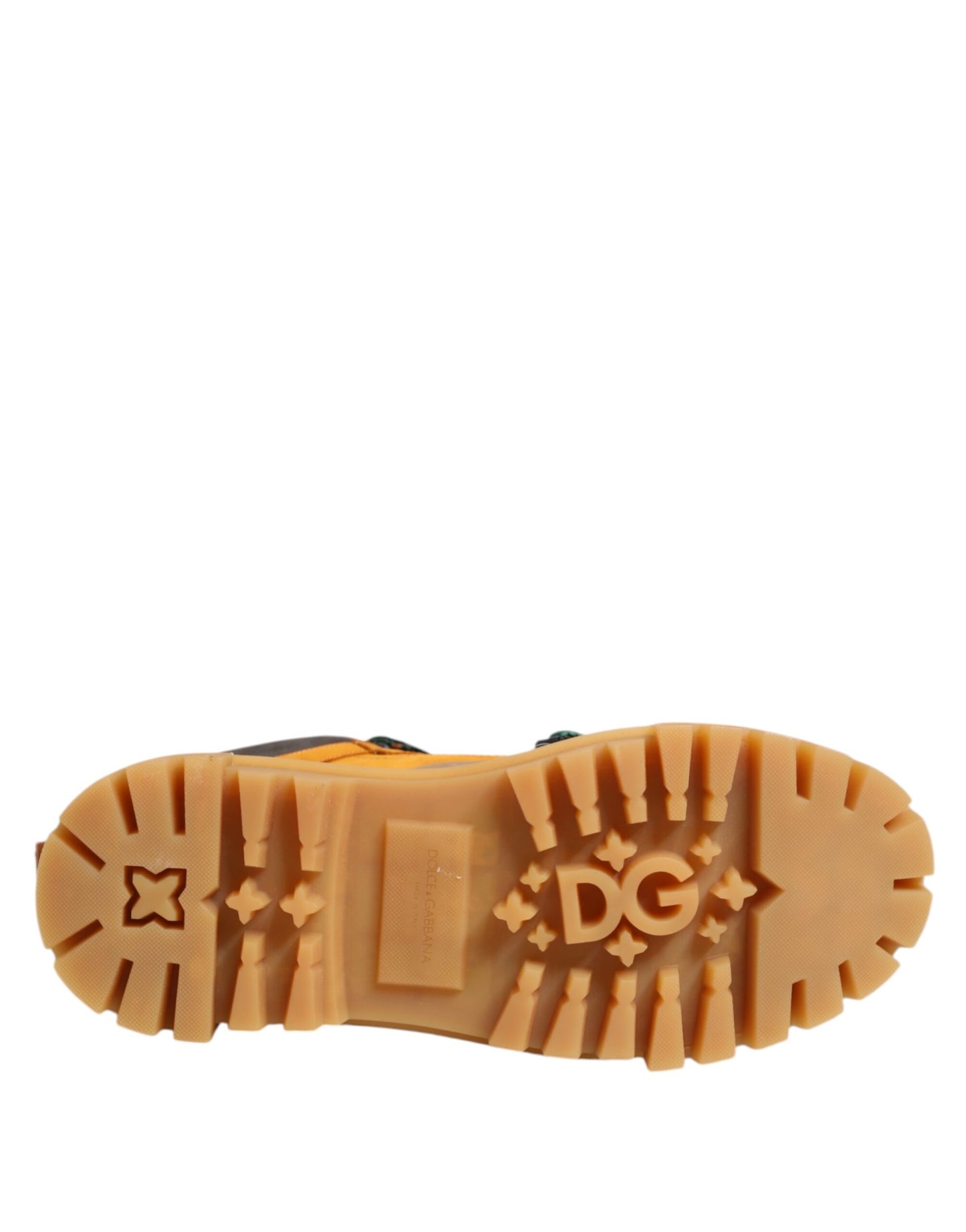 Orange Lace Up Trekking Ankle Boots Shoes-Dolce & Gabbana-LabelTerrace.com