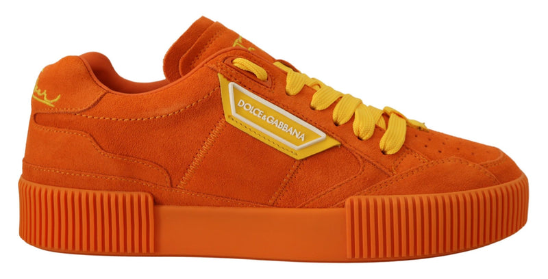 Orange Leather P.j. Tucker Sneakers Shoes-Dolce & Gabbana-LabelTerrace.com