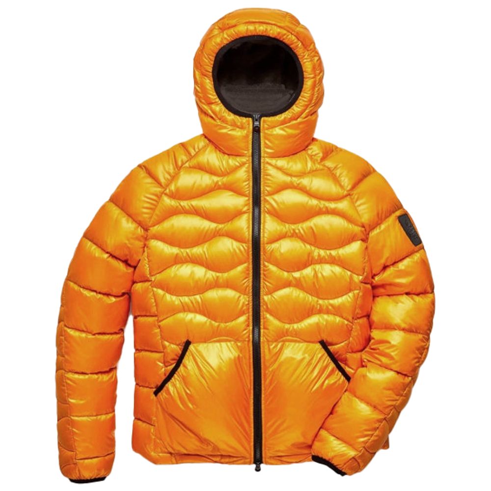 Orange Nylon Men Jacket-Refrigiwear-LabelTerrace.com
