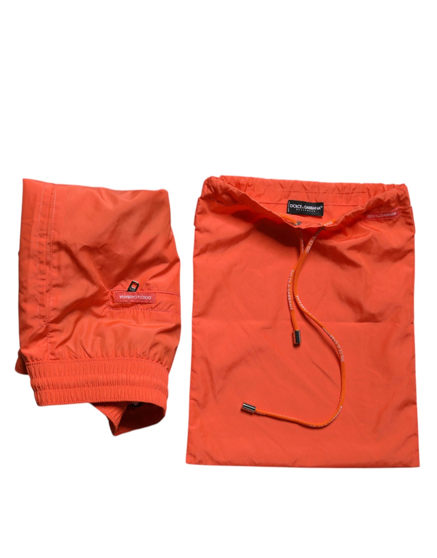 Orange Polyester Beachwear Shorts 2Pc Swimwear-Dolce & Gabbana-LabelTerrace.com