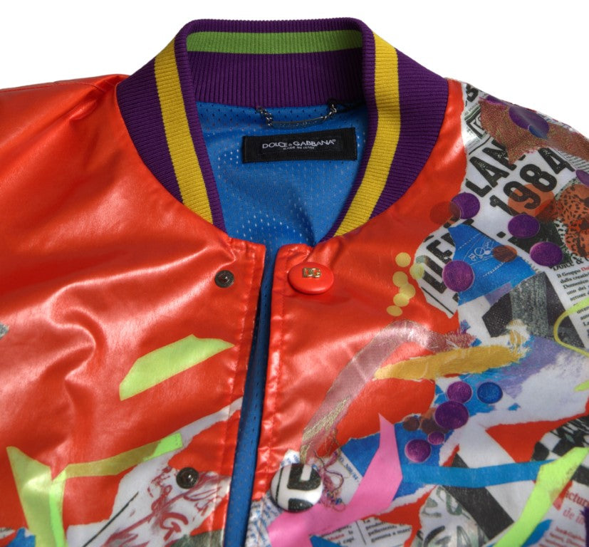 Orange Polyester Button Blouson Jacket-Dolce & Gabbana-LabelTerrace.com