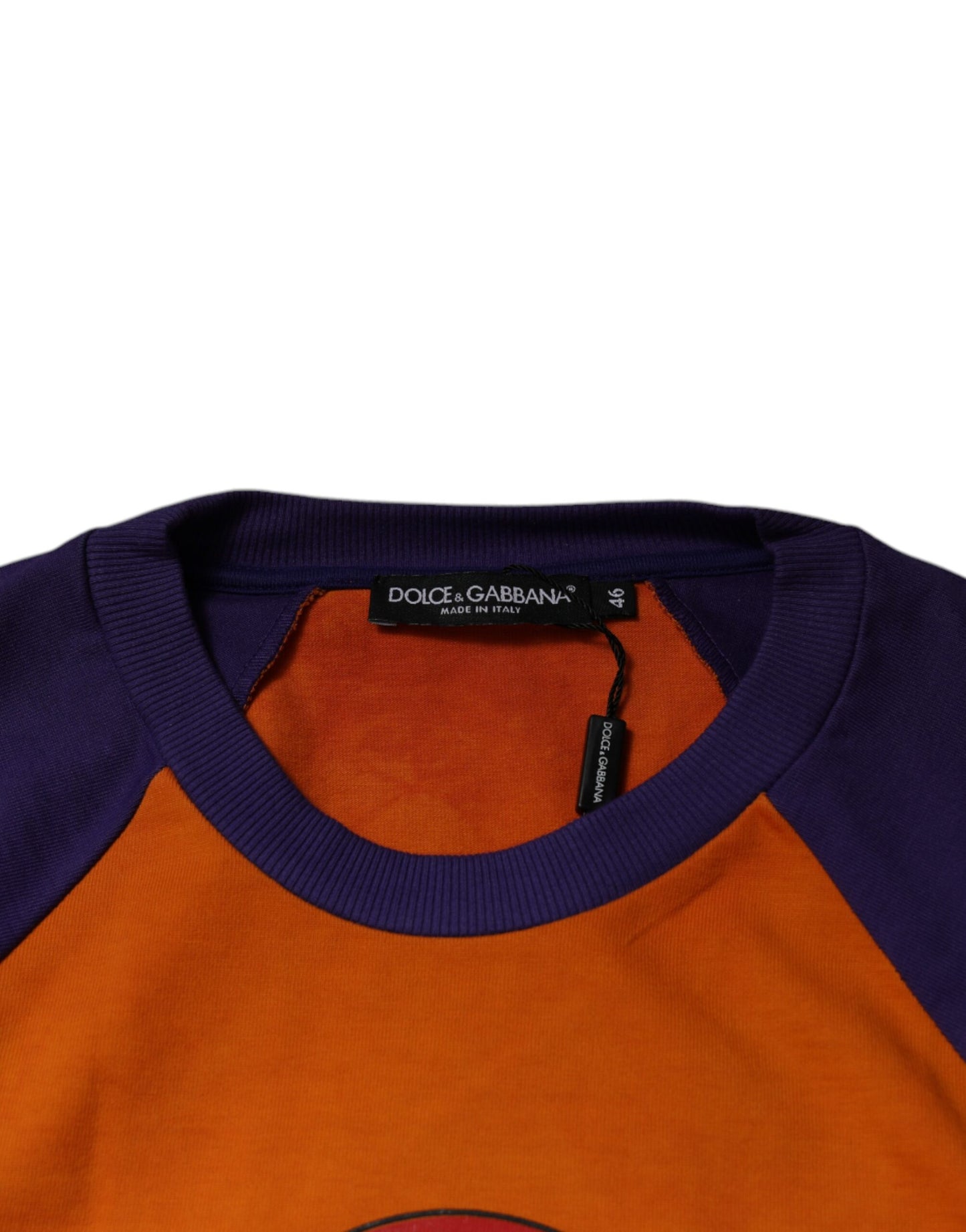 Orange Purple Graphic Print Short Sleeves T-shirt-Dolce & Gabbana-LabelTerrace.com