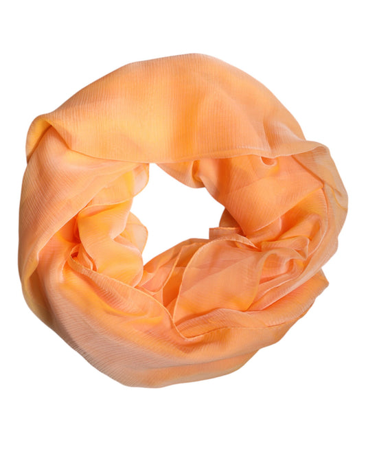 Orange Silk Rectangle Wrap Shawl Scarf-Dolce & Gabbana-LabelTerrace.com