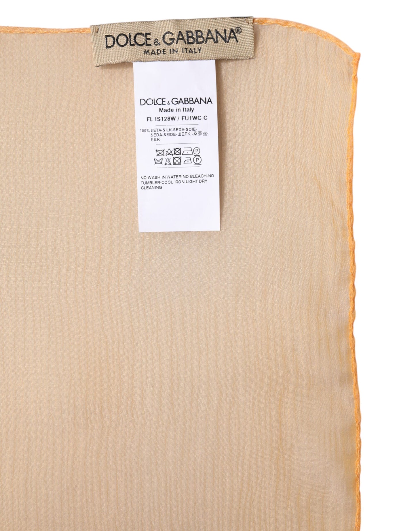 Orange Silk Rectangle Wrap Shawl Scarf-Dolce & Gabbana-LabelTerrace.com