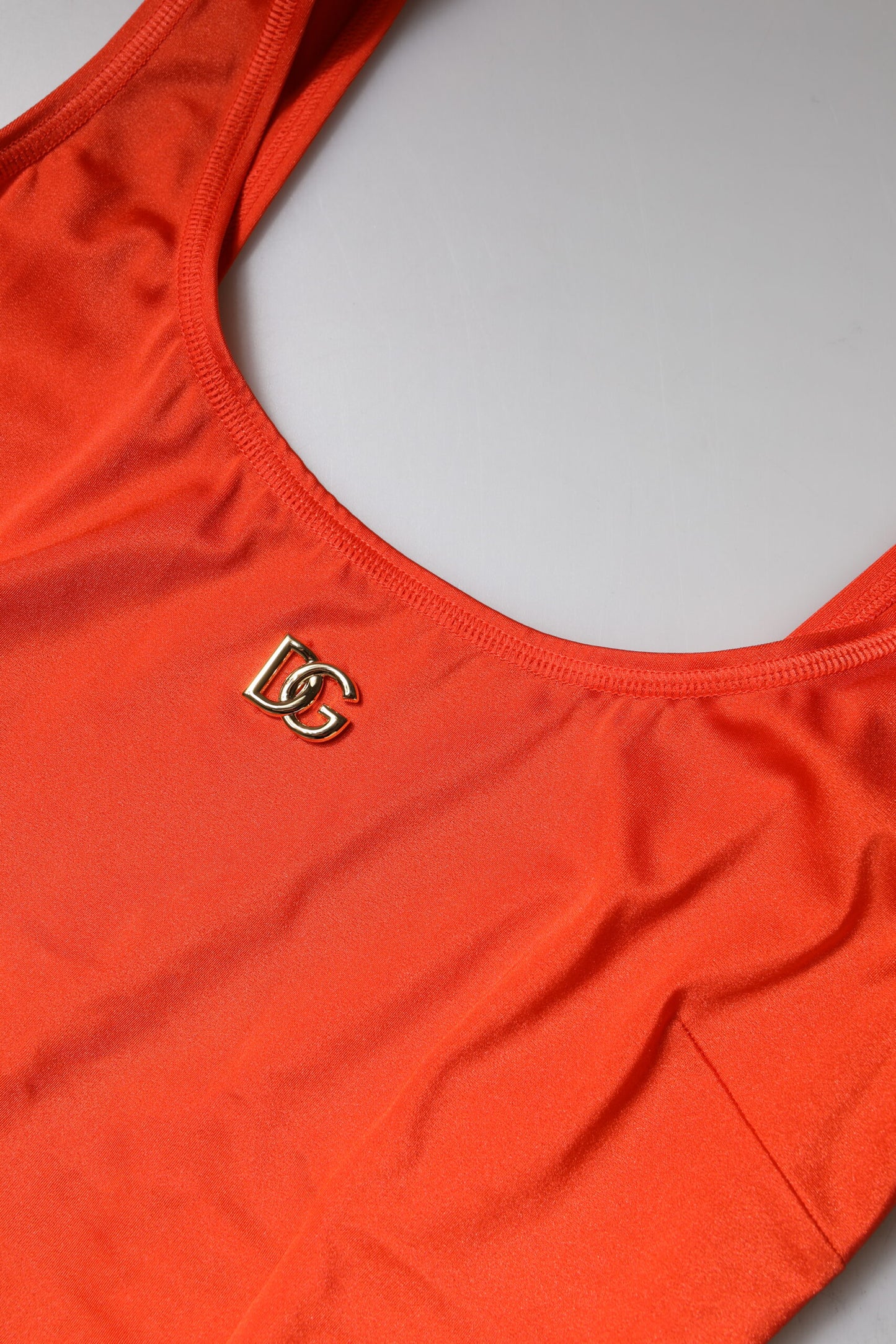 Orange Sleeveless Bodycon Jumpsuit Dress-Dolce & Gabbana-LabelTerrace.com