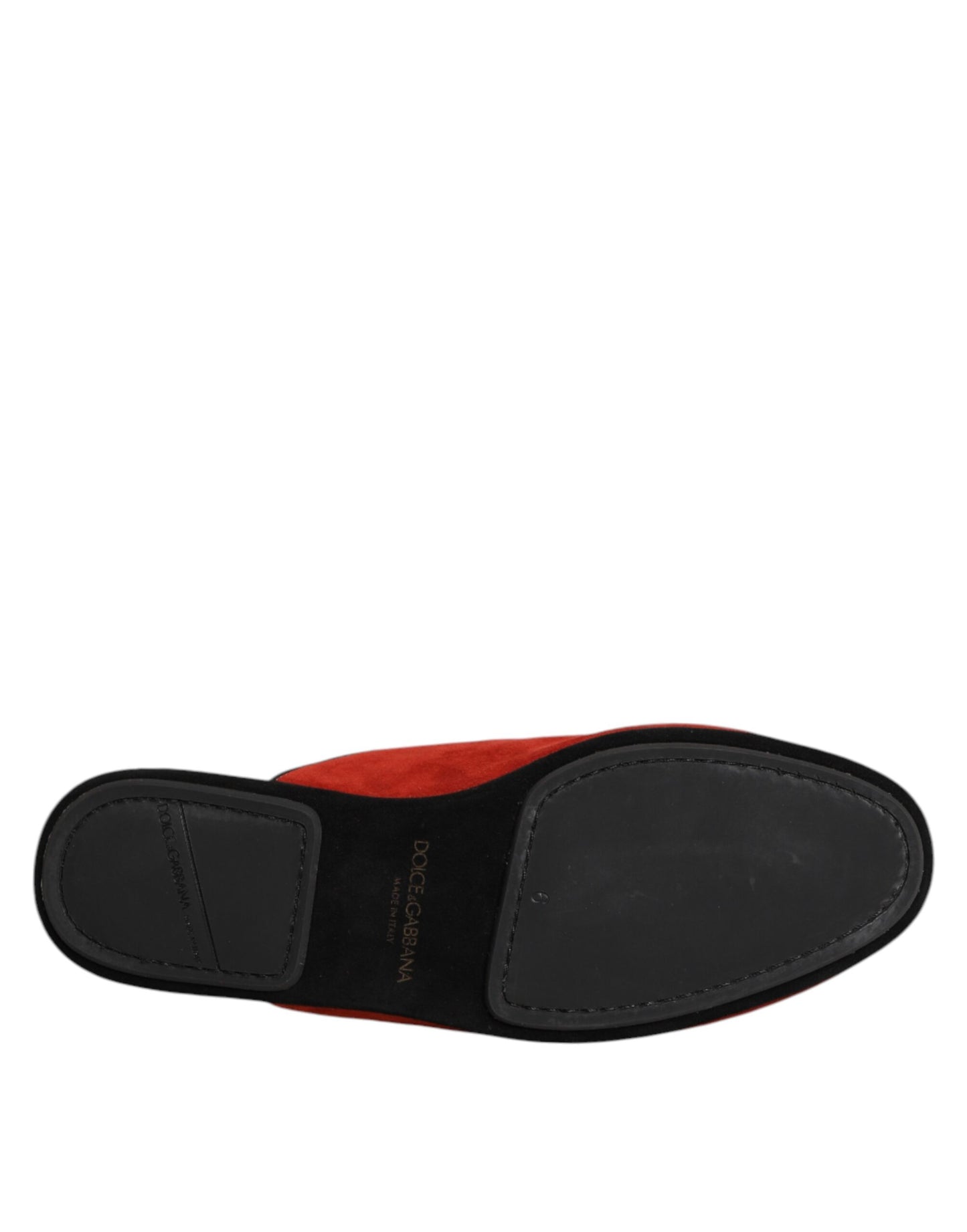 Orange Suede Slides Flat Slipper Shoes-Dolce & Gabbana-LabelTerrace.com