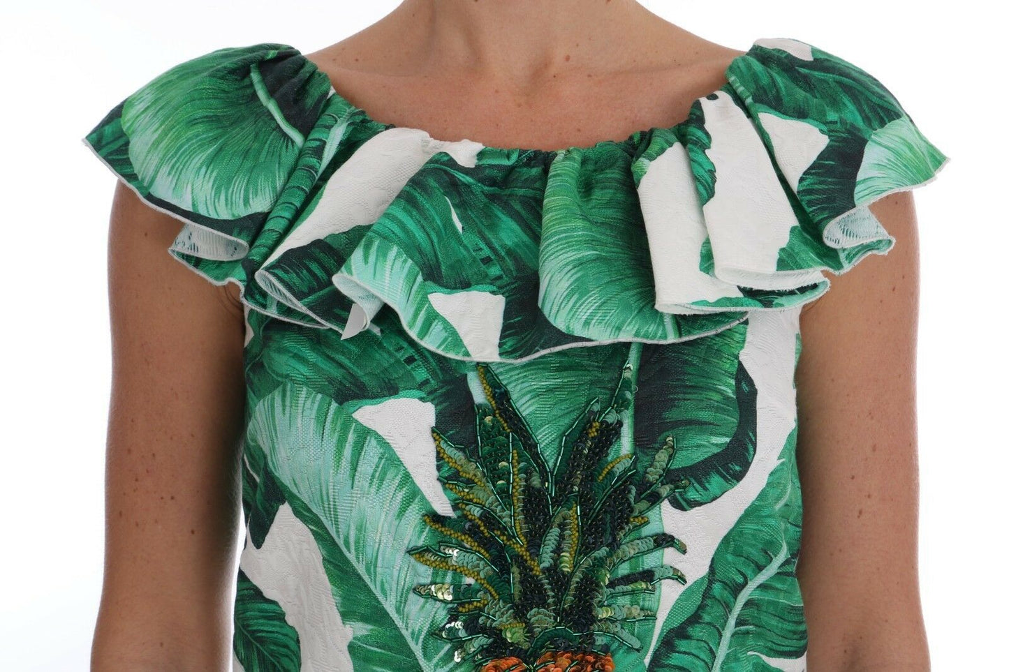 Pineapple Banana Sequins Blouse T-shirt-Dolce & Gabbana-LabelTerrace.com