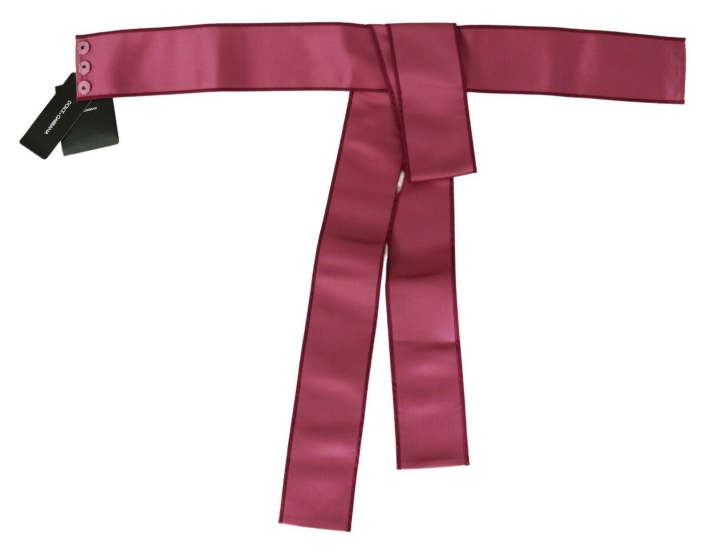 Pink 100% Silk 3 Button Closure Wide Waist Belt-Dolce & Gabbana-LabelTerrace.com