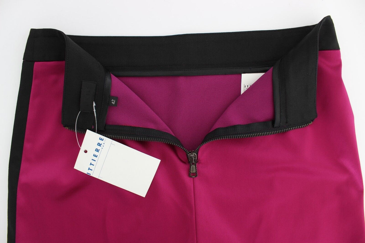 Pink Black Above Knees Cotton Stretch Skirt-Exte-LabelTerrace.com