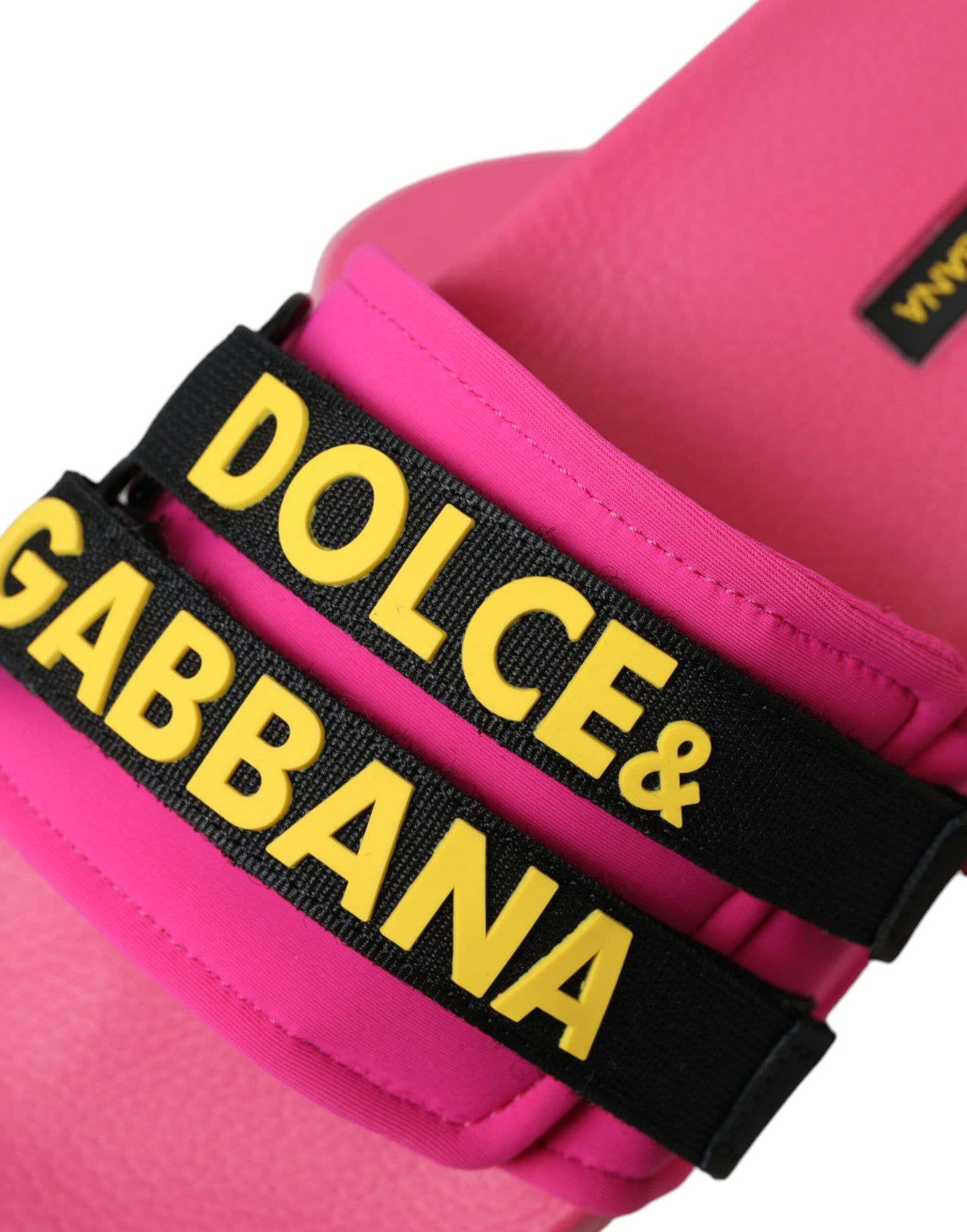 Pink Black Logo Beachwear Flats Sandals Shoes-Dolce & Gabbana-LabelTerrace.com