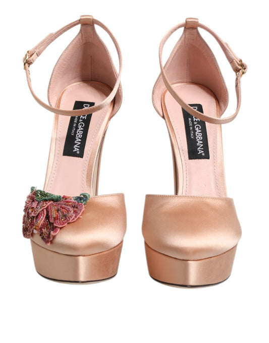 Pink Block Heels Ankle Strap Sandals Shoes-Dolce & Gabbana-LabelTerrace.com