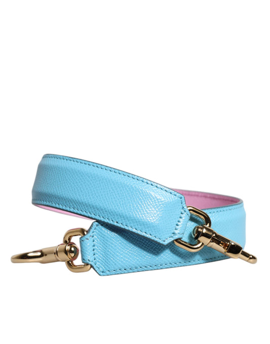 Pink Blue Leather Handle Bag Shoulder Strap-Dolce & Gabbana-LabelTerrace.com