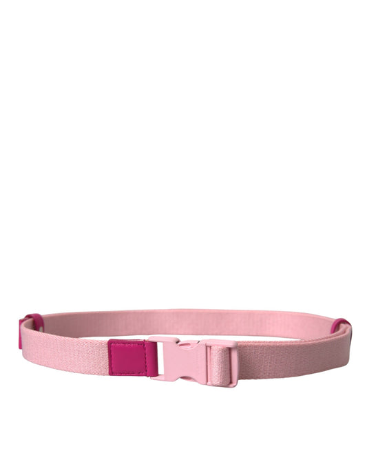 Pink Canvas Stretch Plastic Buckle Women Belt-Dolce & Gabbana-LabelTerrace.com
