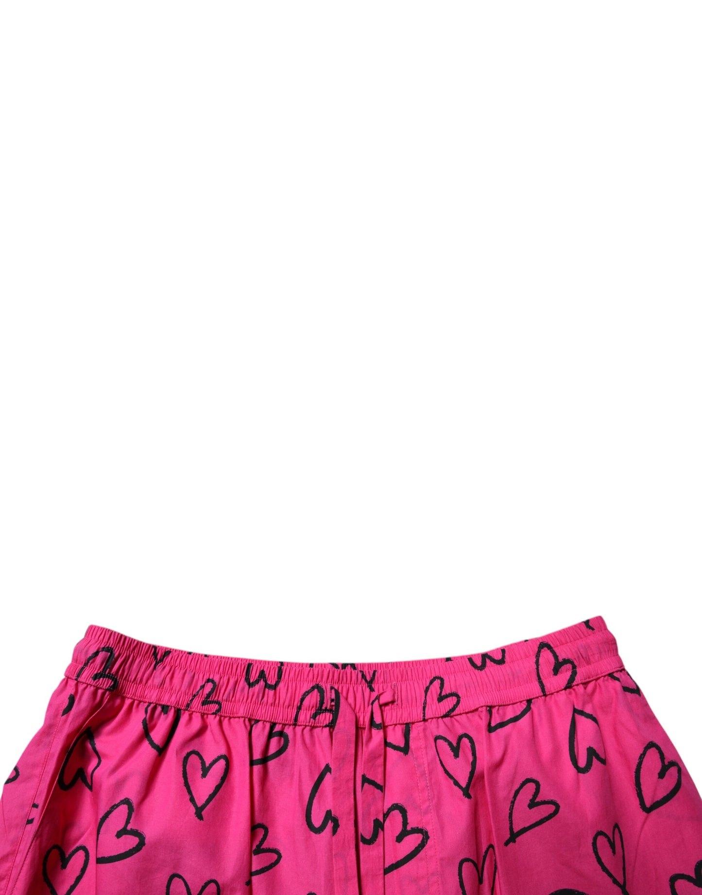 Pink Cotton Heart Print Bermuda Shorts-Dolce & Gabbana-LabelTerrace.com