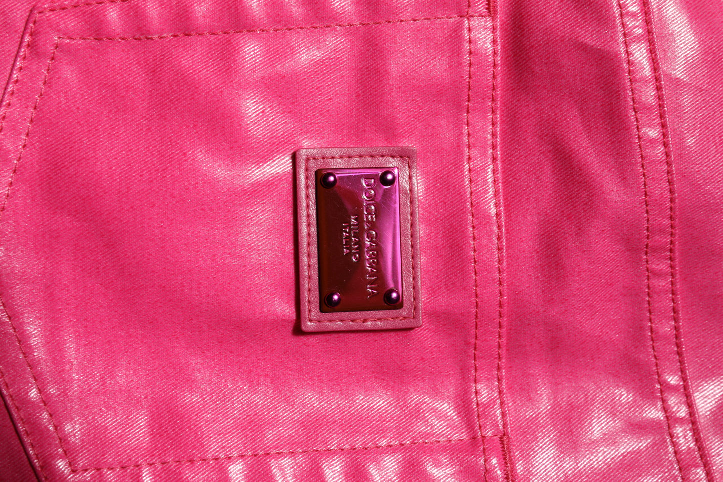 Pink Cotton High Waisted Skinny Denim Jeans-Dolce & Gabbana-LabelTerrace.com