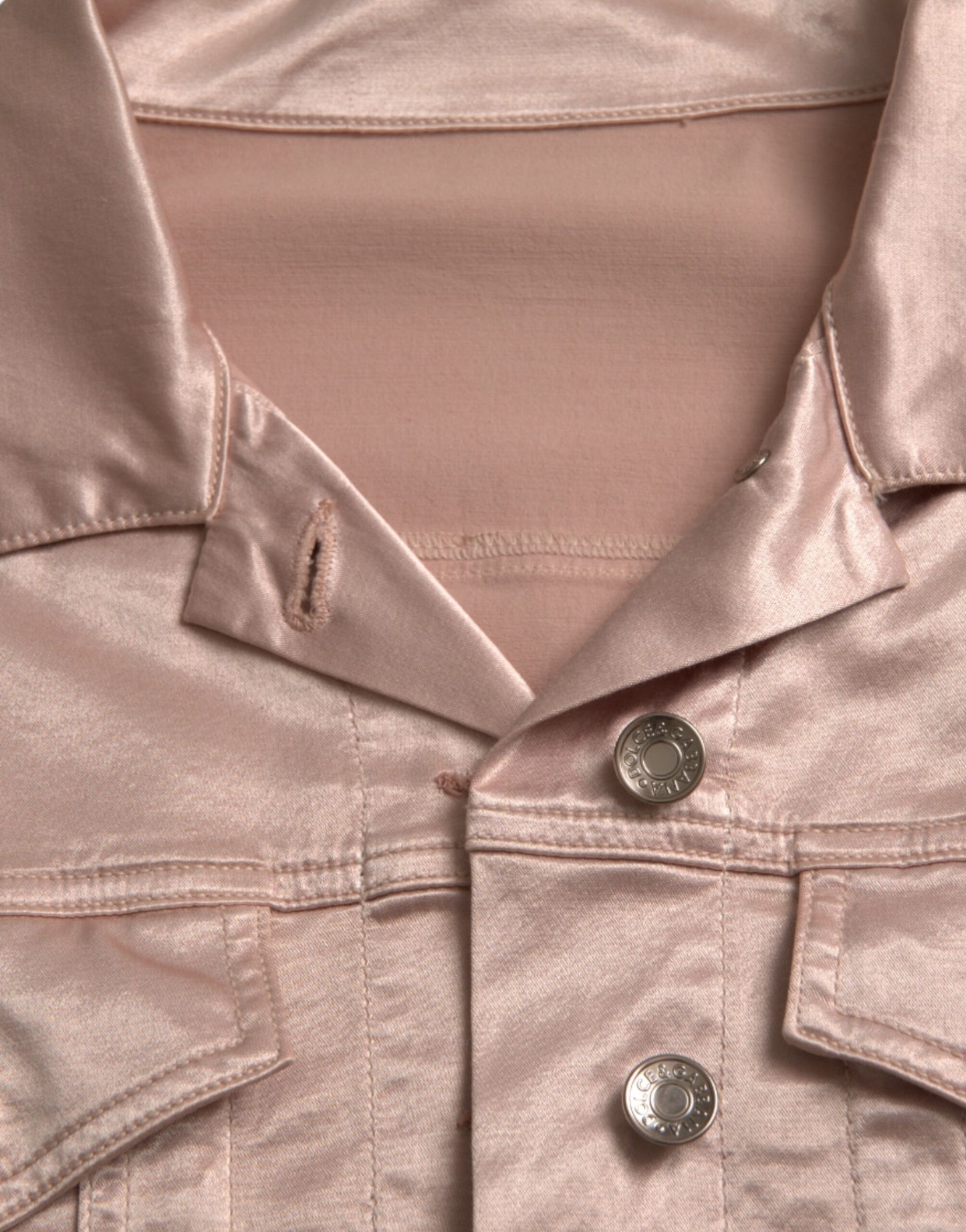 Pink Cotton Stretch Collared Cropped Jacket-Dolce & Gabbana-LabelTerrace.com