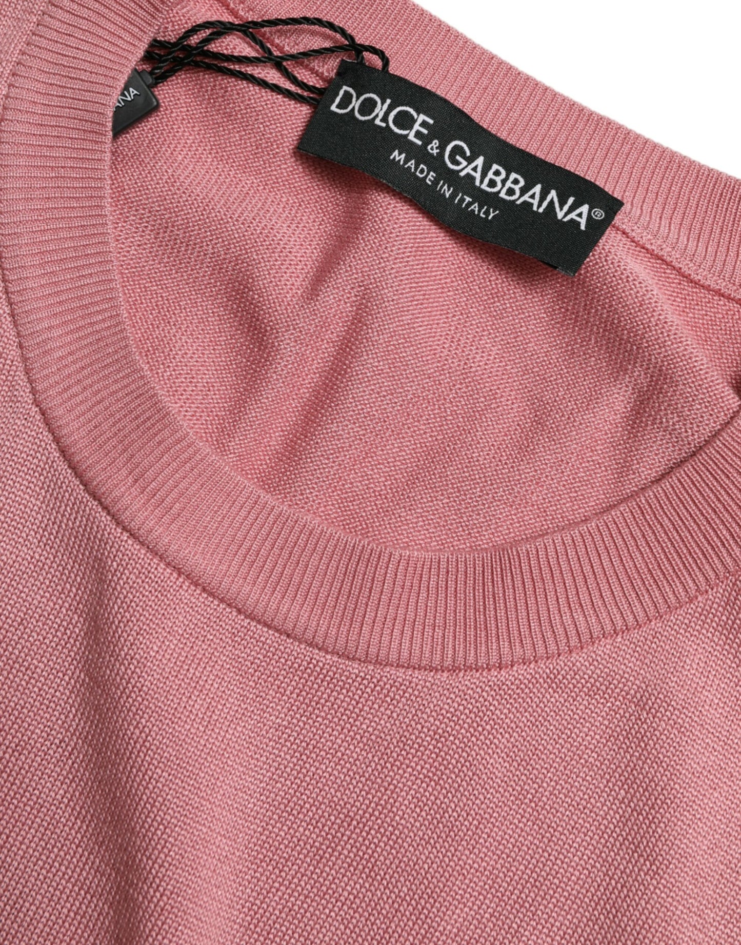 Pink Crew Neck Cropped Sleeveless Tank Top-Dolce & Gabbana-LabelTerrace.com