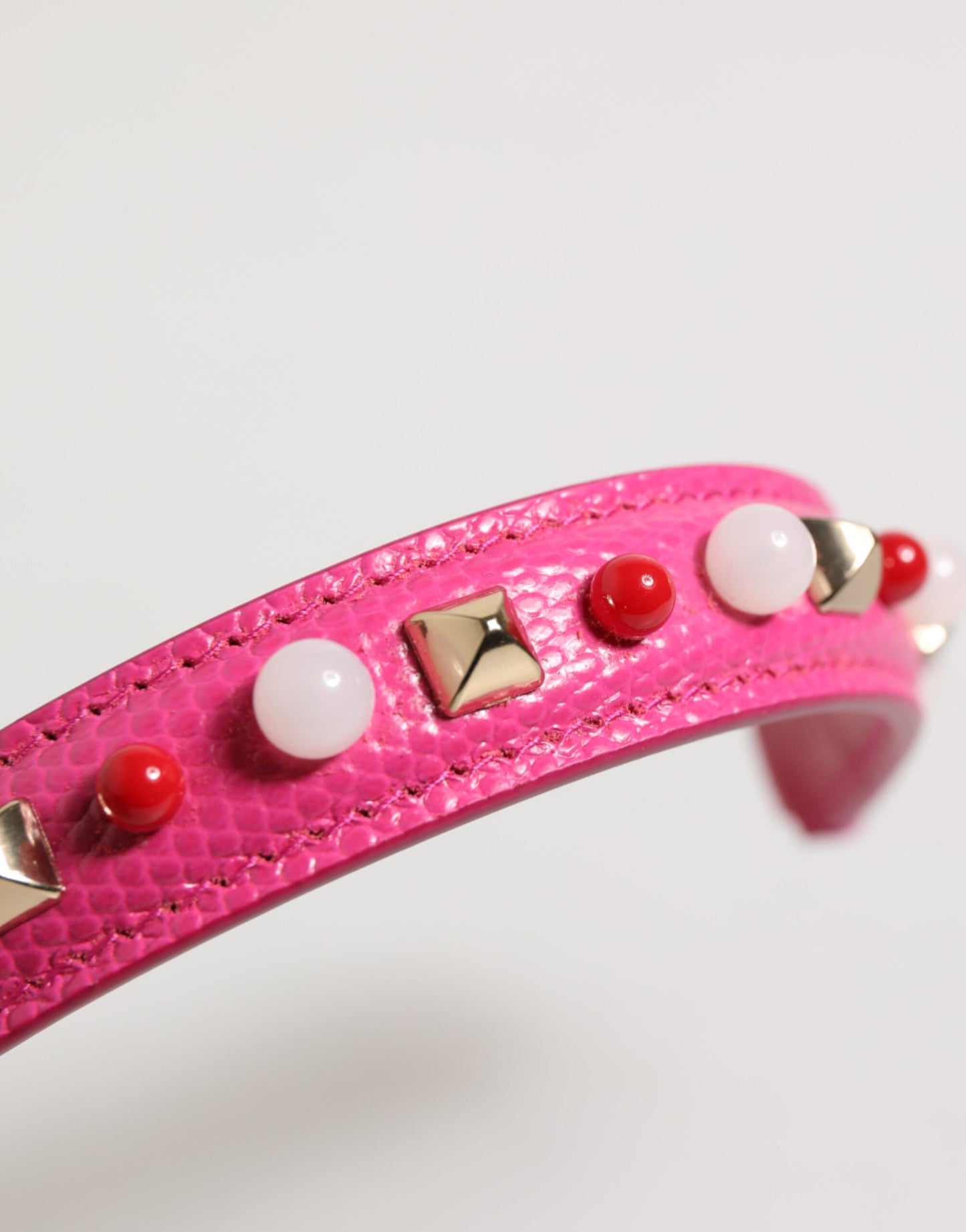 Pink Embellished Leather Bag Handle Women Shoulder Strap-Dolce & Gabbana-LabelTerrace.com