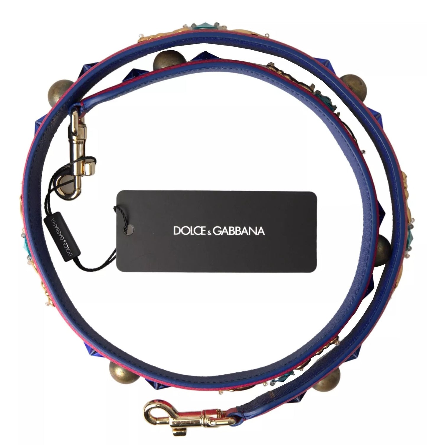 Pink Exotic Leather Studded Shoulder Strap-Dolce & Gabbana-LabelTerrace.com