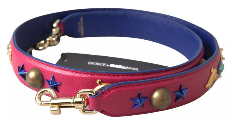 Pink Exotic Leather Studded Shoulder Strap-Dolce & Gabbana-LabelTerrace.com
