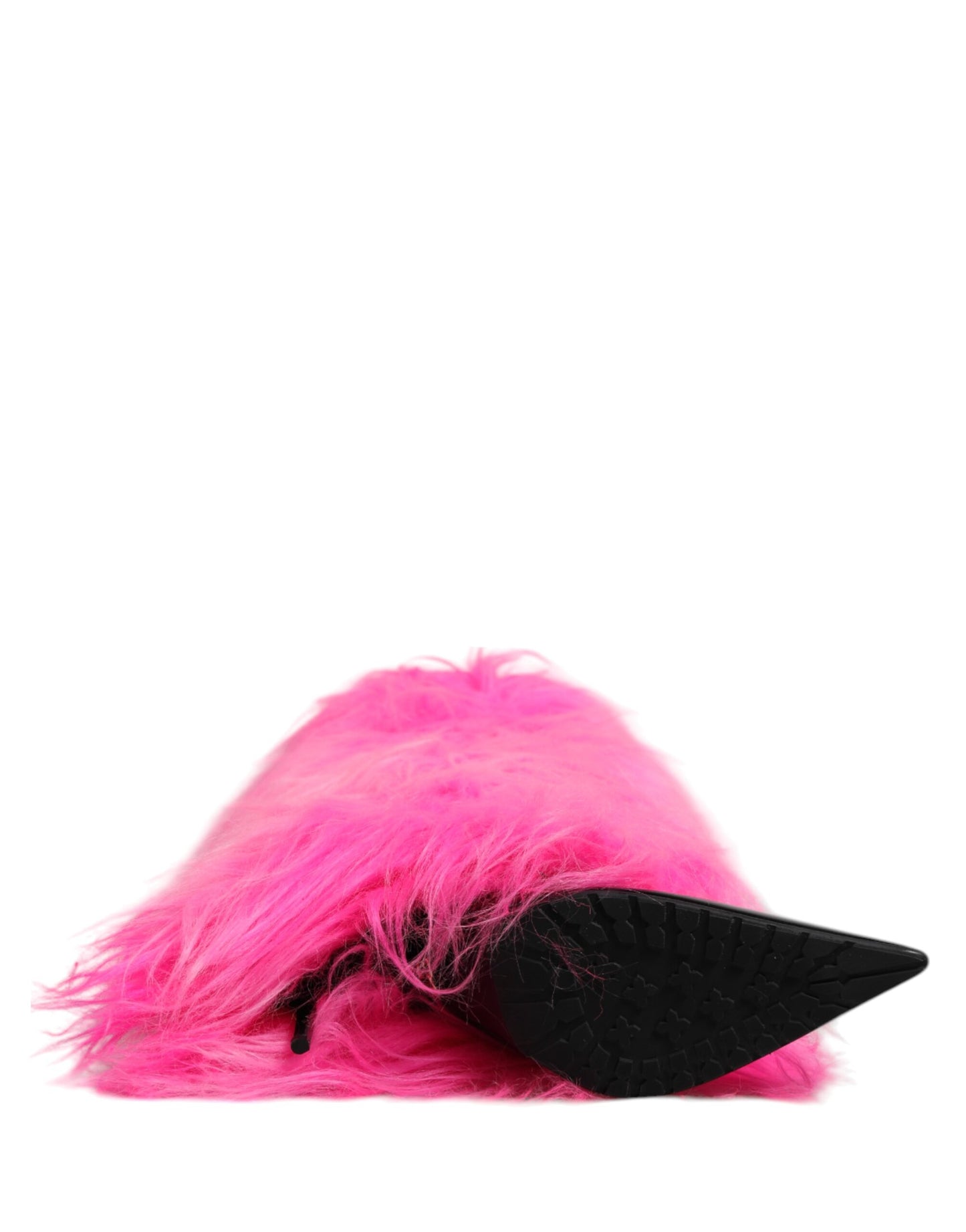 Pink Faux Fur Leather High Heels Boots Shoes-Dolce & Gabbana-LabelTerrace.com