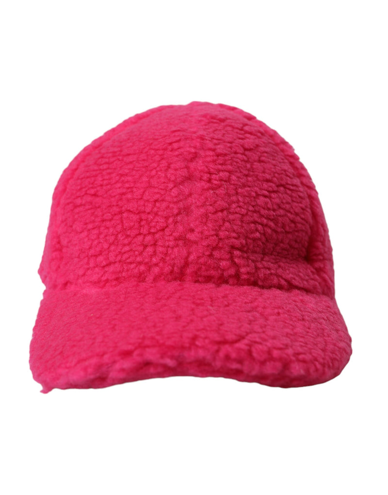 Pink Fleece Plush Baseball Hat Men-Dolce & Gabbana-LabelTerrace.com