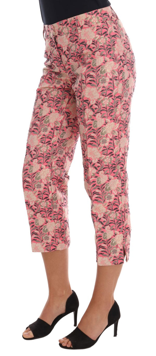Pink Floral Brocade Capri Pants-Dolce & Gabbana-LabelTerrace.com