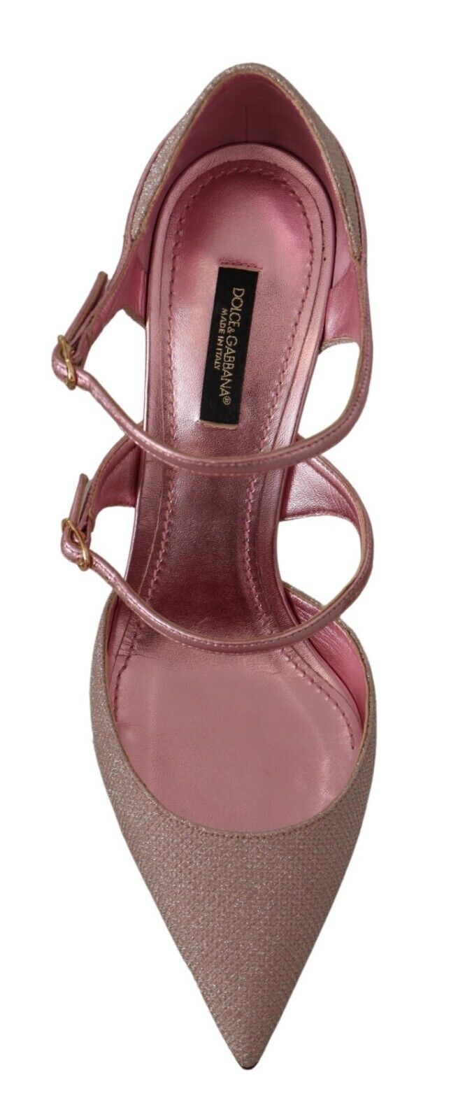 Pink Glittered Strappy Sandals Mary Jane Shoes-Dolce & Gabbana-LabelTerrace.com