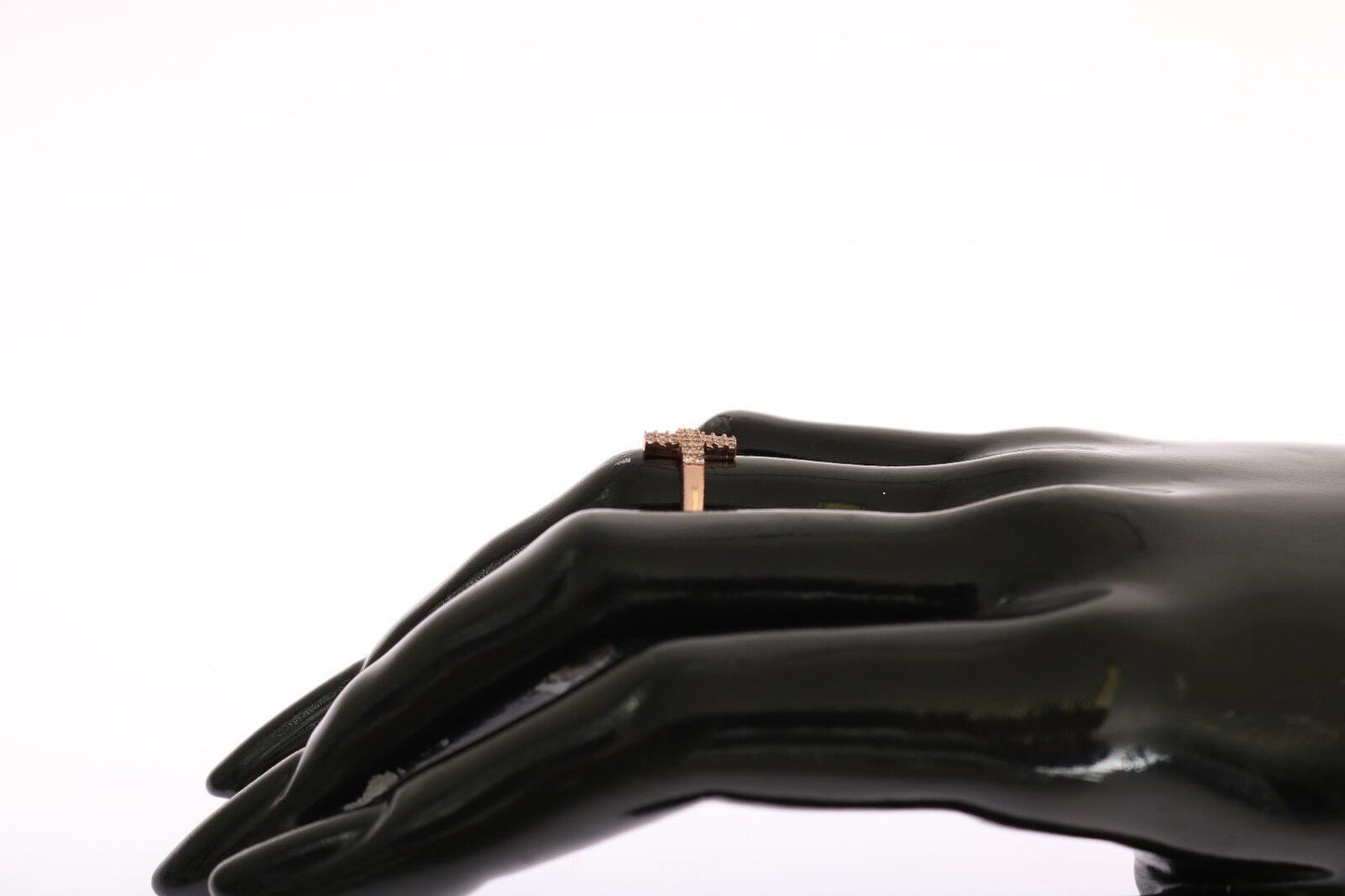 Pink Gold 925 Silver Womens Cross CZ Ring-Nialaya-LabelTerrace.com