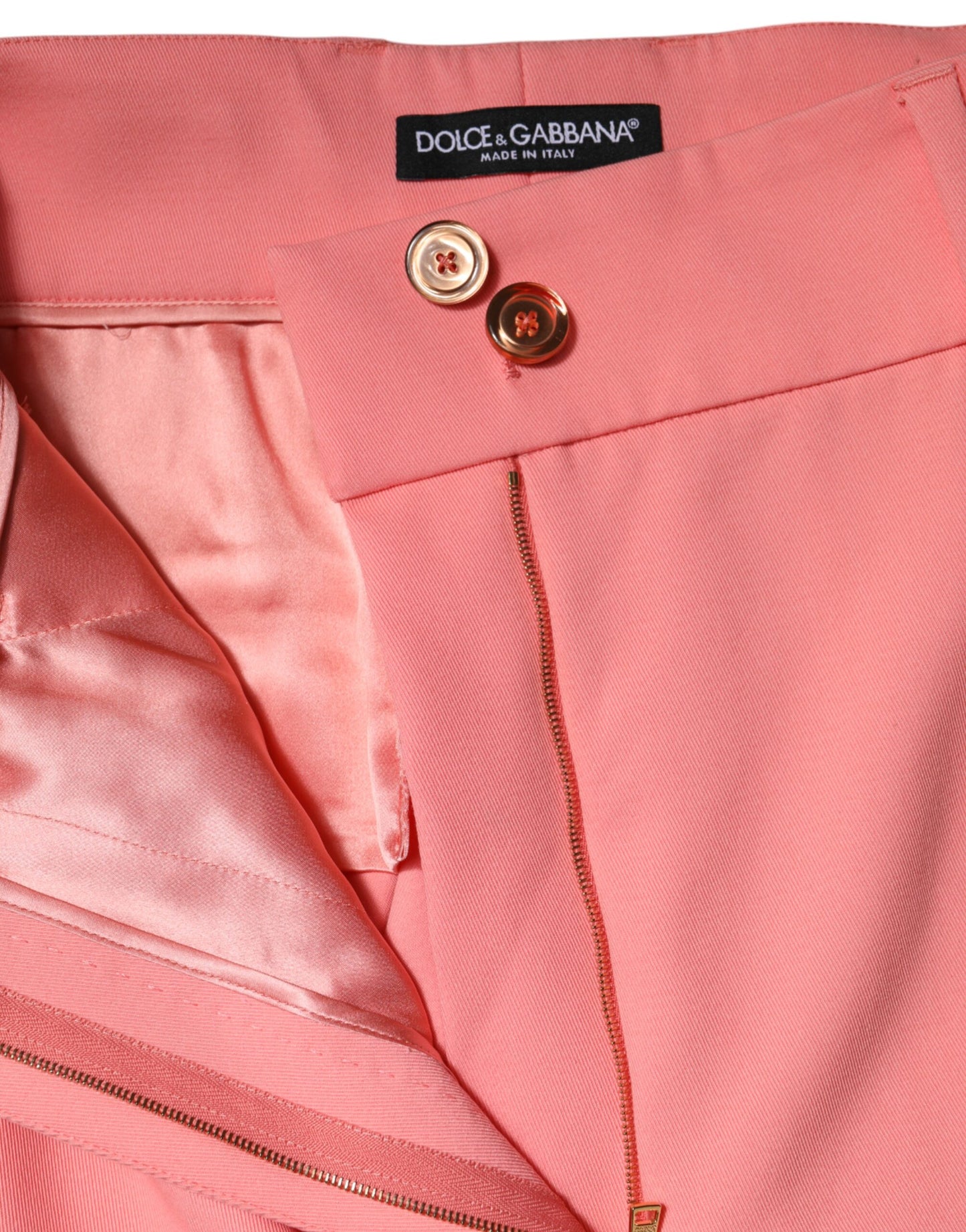 Pink High Waist Dress Tapered Pants-Dolce & Gabbana-LabelTerrace.com
