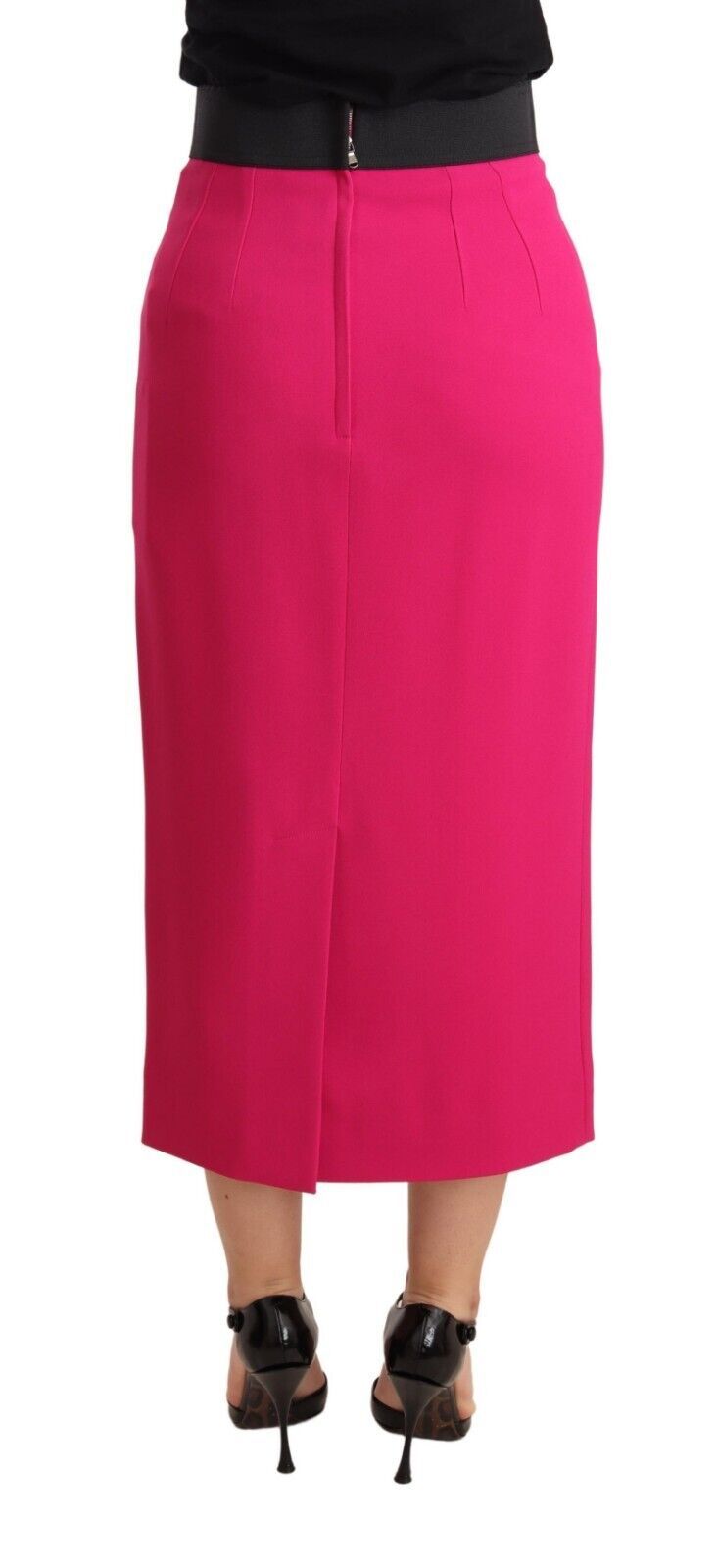 Pink High Waist Stretch Pencil Straight Skirt-Dolce & Gabbana-LabelTerrace.com