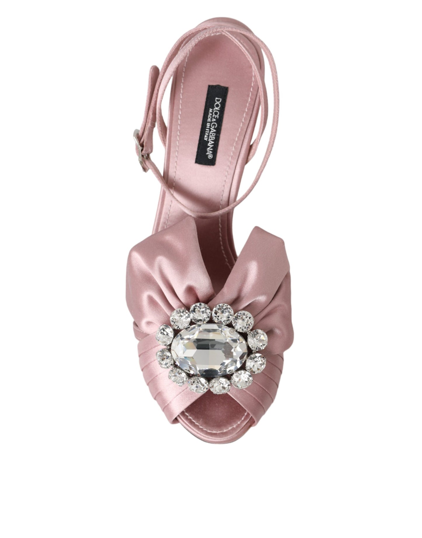 Pink Keira Crystal Heels Sandals Shoes-Dolce & Gabbana-LabelTerrace.com