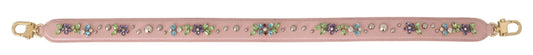 Pink Leather Crystal Stud Accessory Shoulder Strap-Dolce & Gabbana-LabelTerrace.com