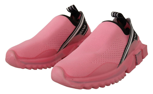 Pink Low Top Slip On Casual Sorrento Sneakers-Dolce & Gabbana-LabelTerrace.com
