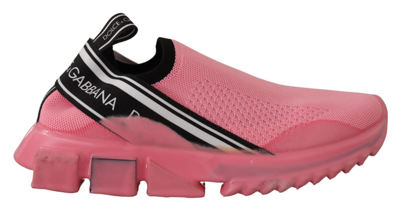 Pink Low Top Slip On Casual Sorrento Sneakers-Dolce & Gabbana-LabelTerrace.com