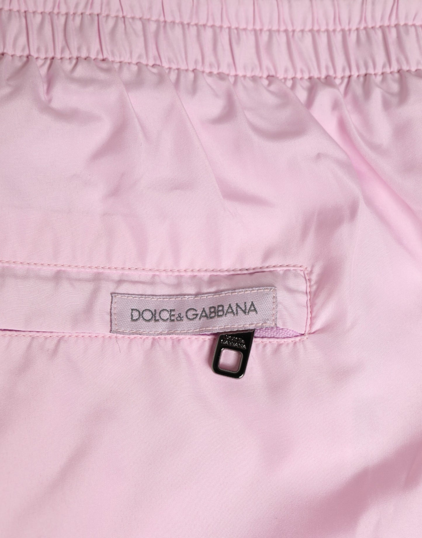 Pink Nylon Logo Side Stripe Beachwear Men Swimwear-Dolce & Gabbana-LabelTerrace.com