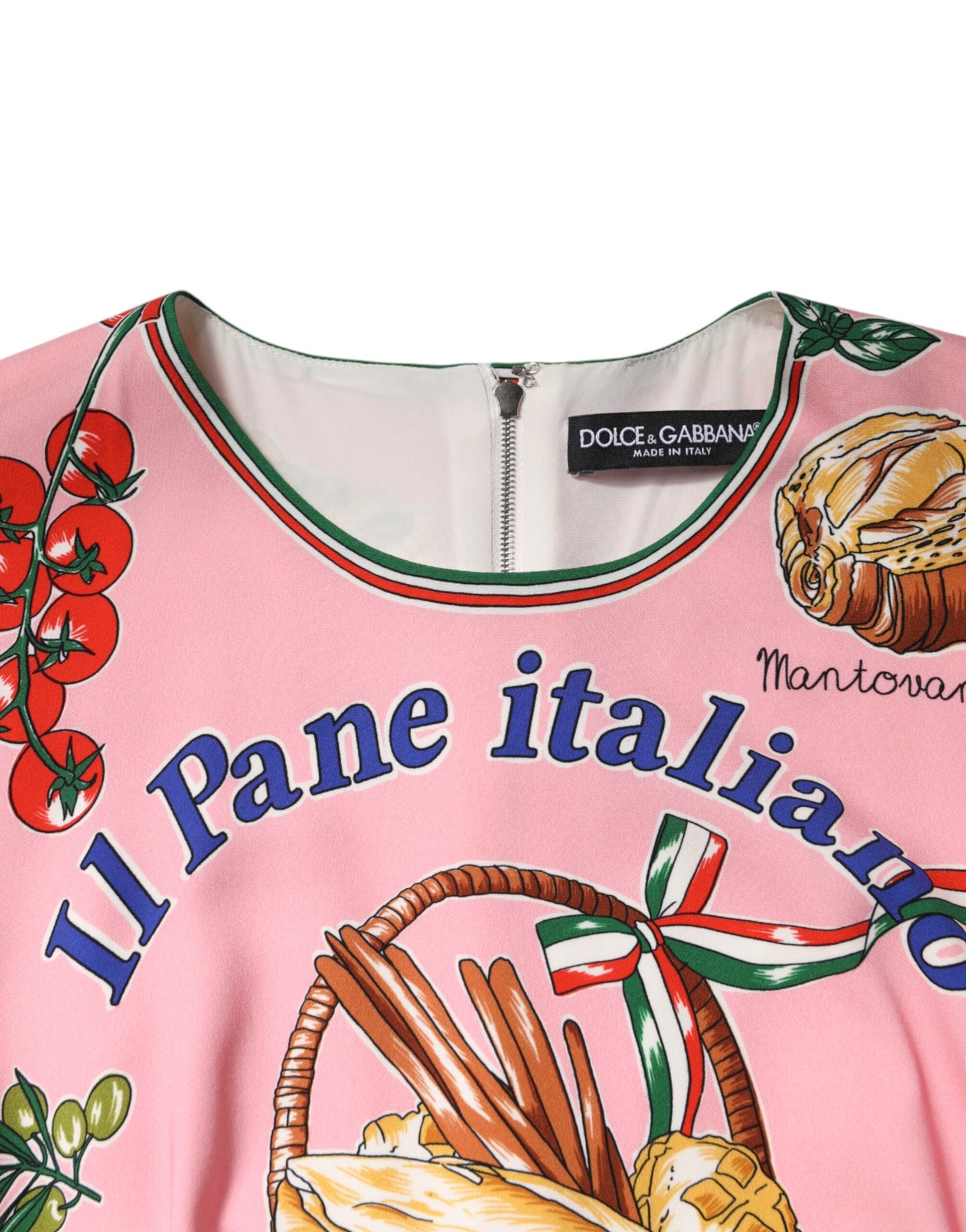 Pink Pastry Print Bodycon Sheath Midi Dress-Dolce & Gabbana-LabelTerrace.com