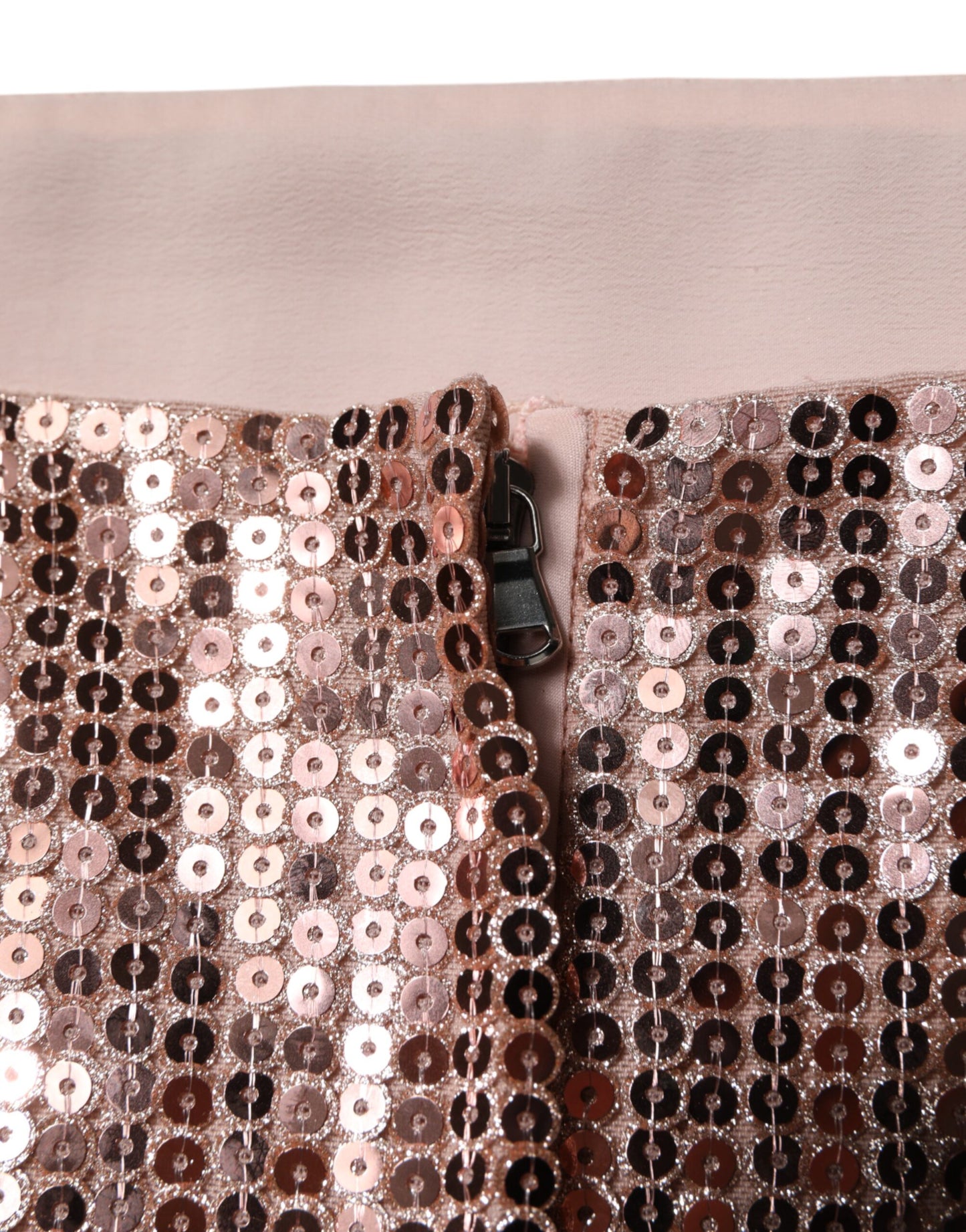 Pink Sequined Nylon Sleeveless Cropped Top-Dolce & Gabbana-LabelTerrace.com