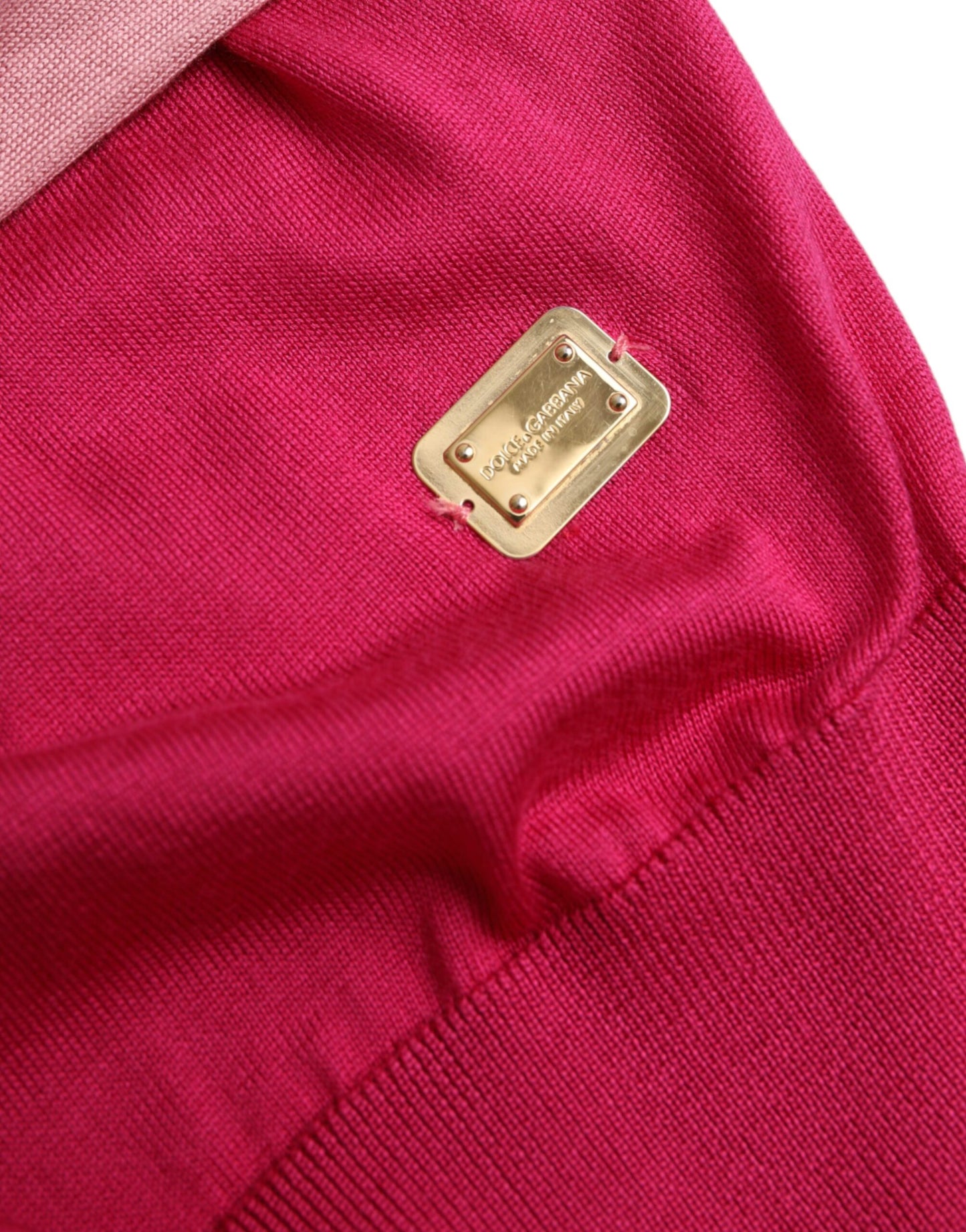 Pink Short Sleeves Pullover Ascot Collar Top-Dolce & Gabbana-LabelTerrace.com
