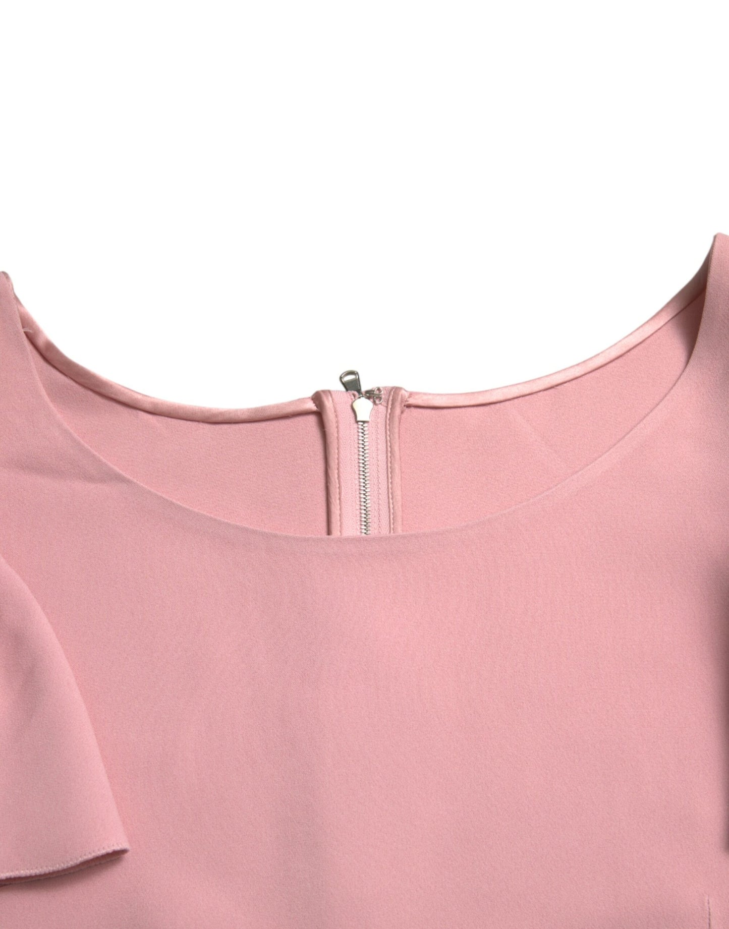 Pink Short Sleeves Round Neck Blouse Top-Dolce & Gabbana-LabelTerrace.com