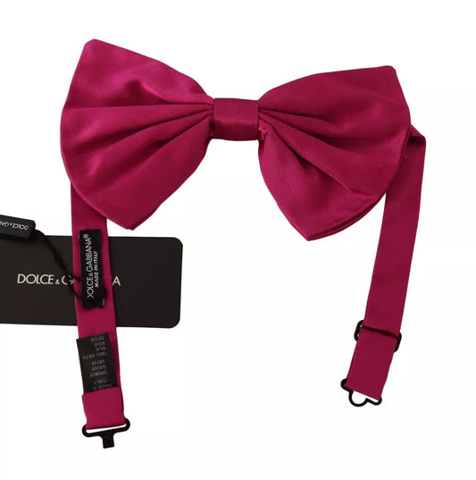 Pink Silk Adjustable Neck Bow Tie Men-Dolce & Gabbana-LabelTerrace.com