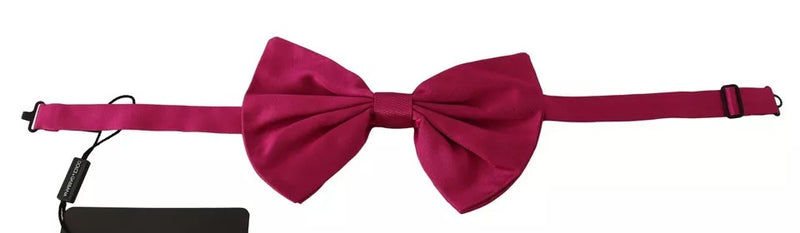 Pink Silk Adjustable Neck Bow Tie Men-Dolce & Gabbana-LabelTerrace.com