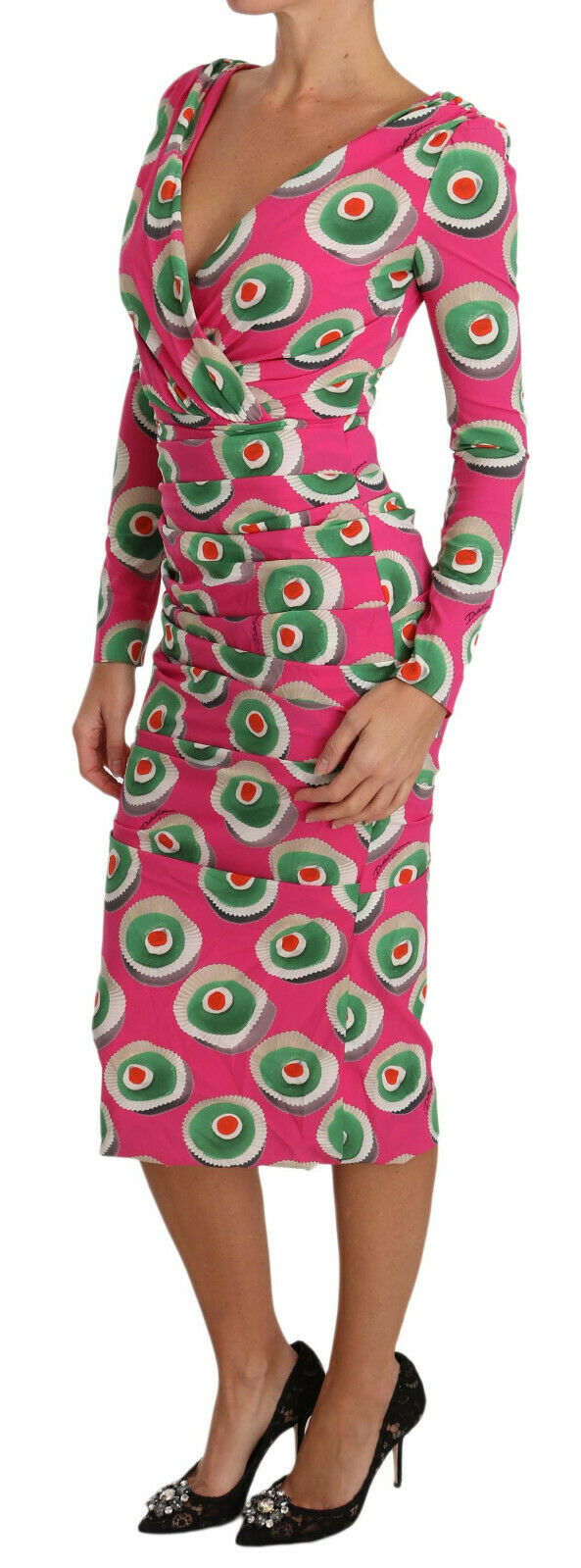 Pink Silk Cup Cake Sheath Stretch Dress-Dolce & Gabbana-LabelTerrace.com