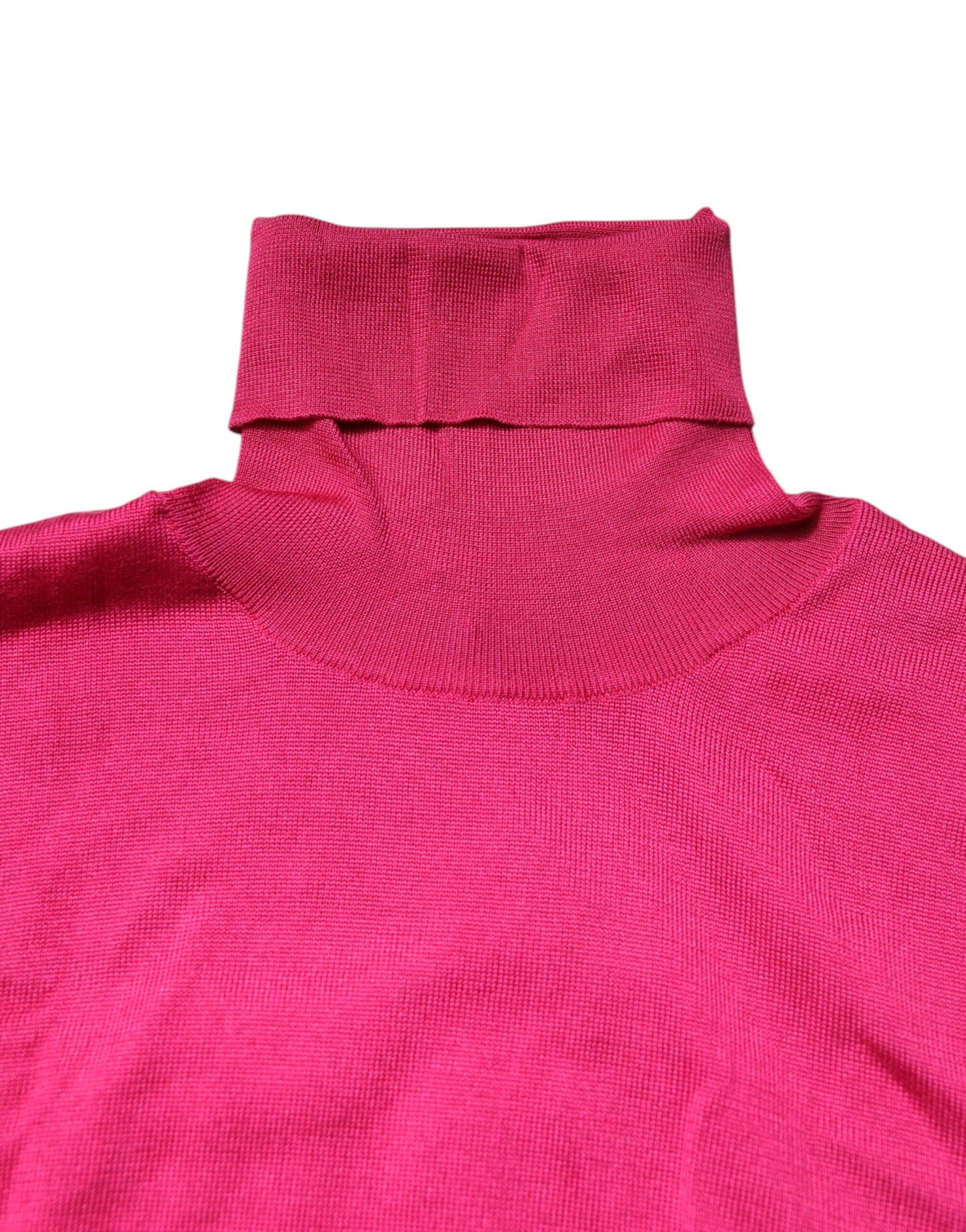 Pink Silk Knitted Turtleneck Cropped Top-Dolce & Gabbana-LabelTerrace.com