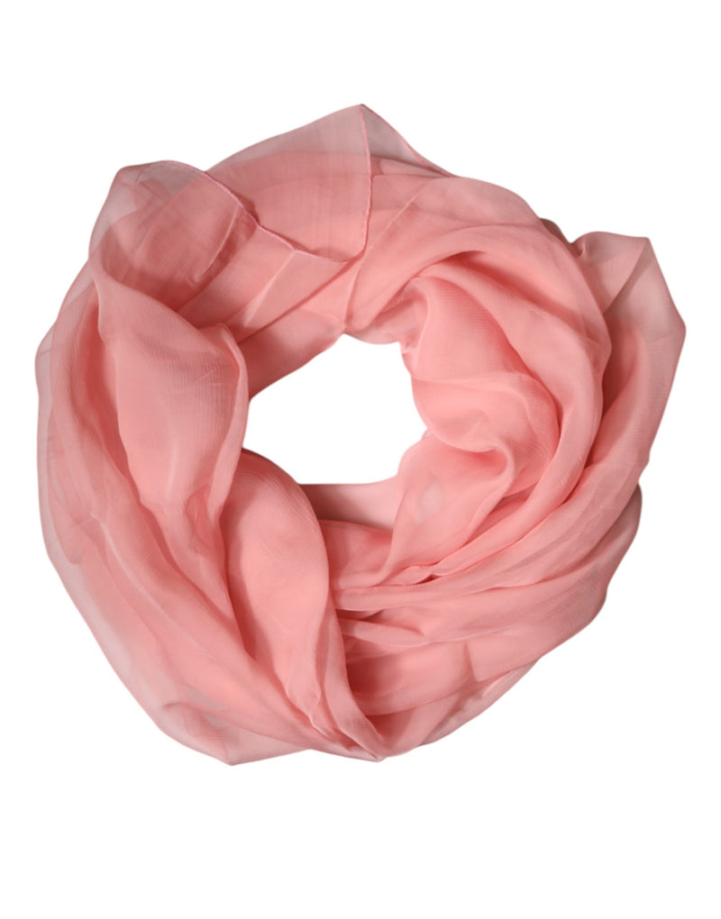 Pink Silk Rectangle Women Wrap Shawl Scarf-Dolce & Gabbana-LabelTerrace.com
