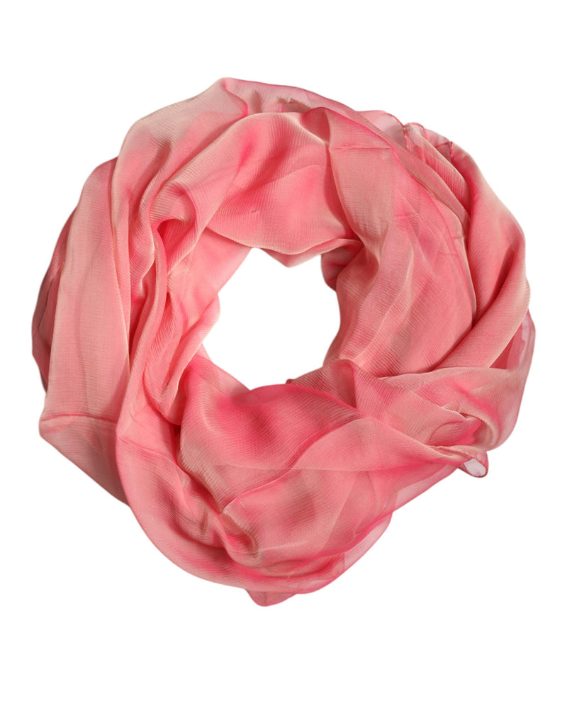 Pink Silk Rectangle Women Wrap Shawl Scarf-Dolce & Gabbana-LabelTerrace.com