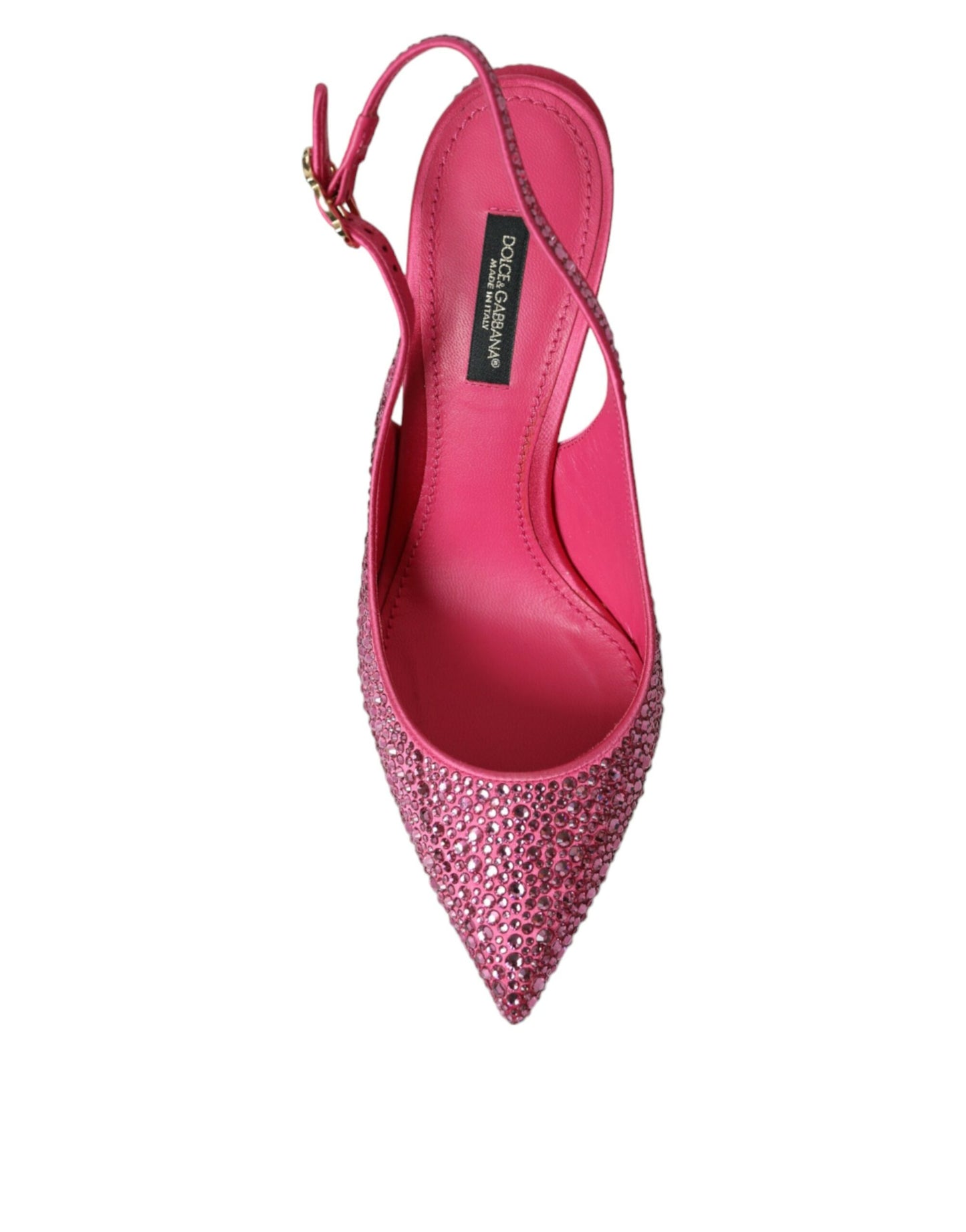 Pink Slingbacks Crystal Pumps Shoes-Dolce & Gabbana-LabelTerrace.com