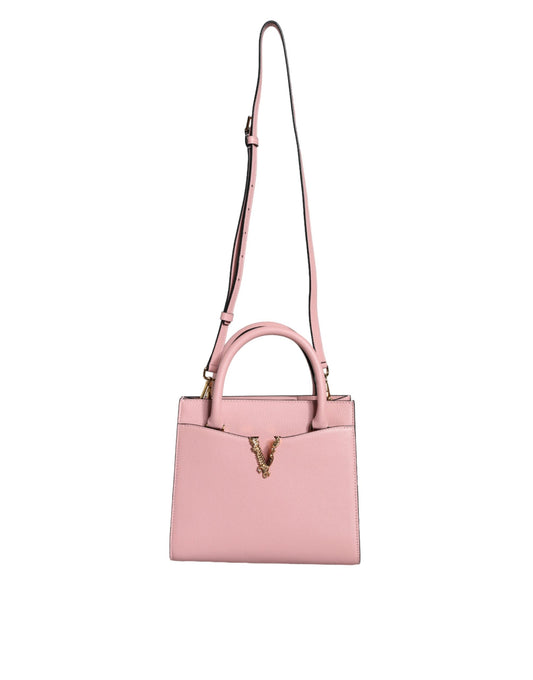 Pink Small Top Handle Grainy Calf Leather Crossbody Bag-Versace-LabelTerrace.com