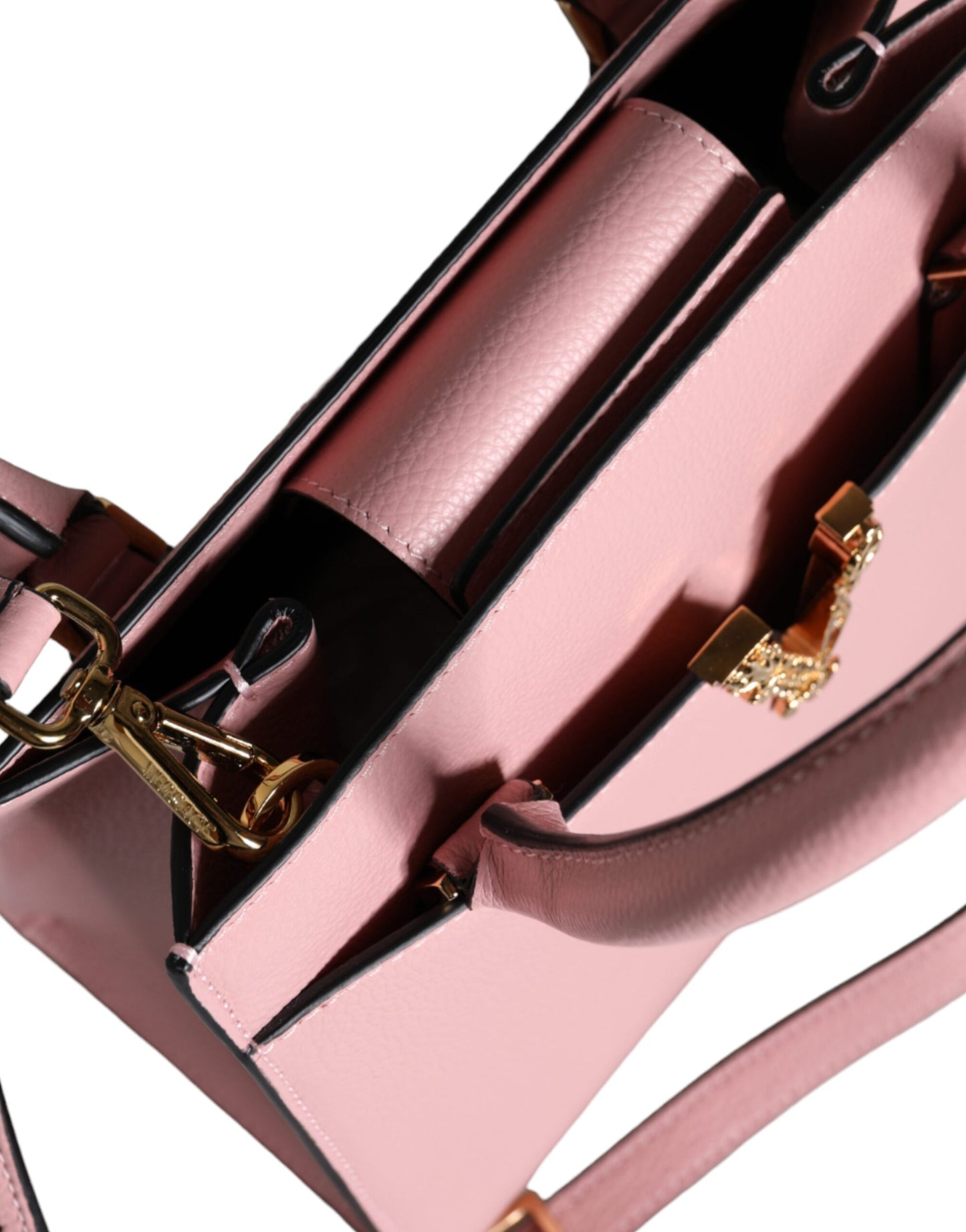 Pink Small Top Handle Grainy Calf Leather Crossbody Bag-Versace-LabelTerrace.com